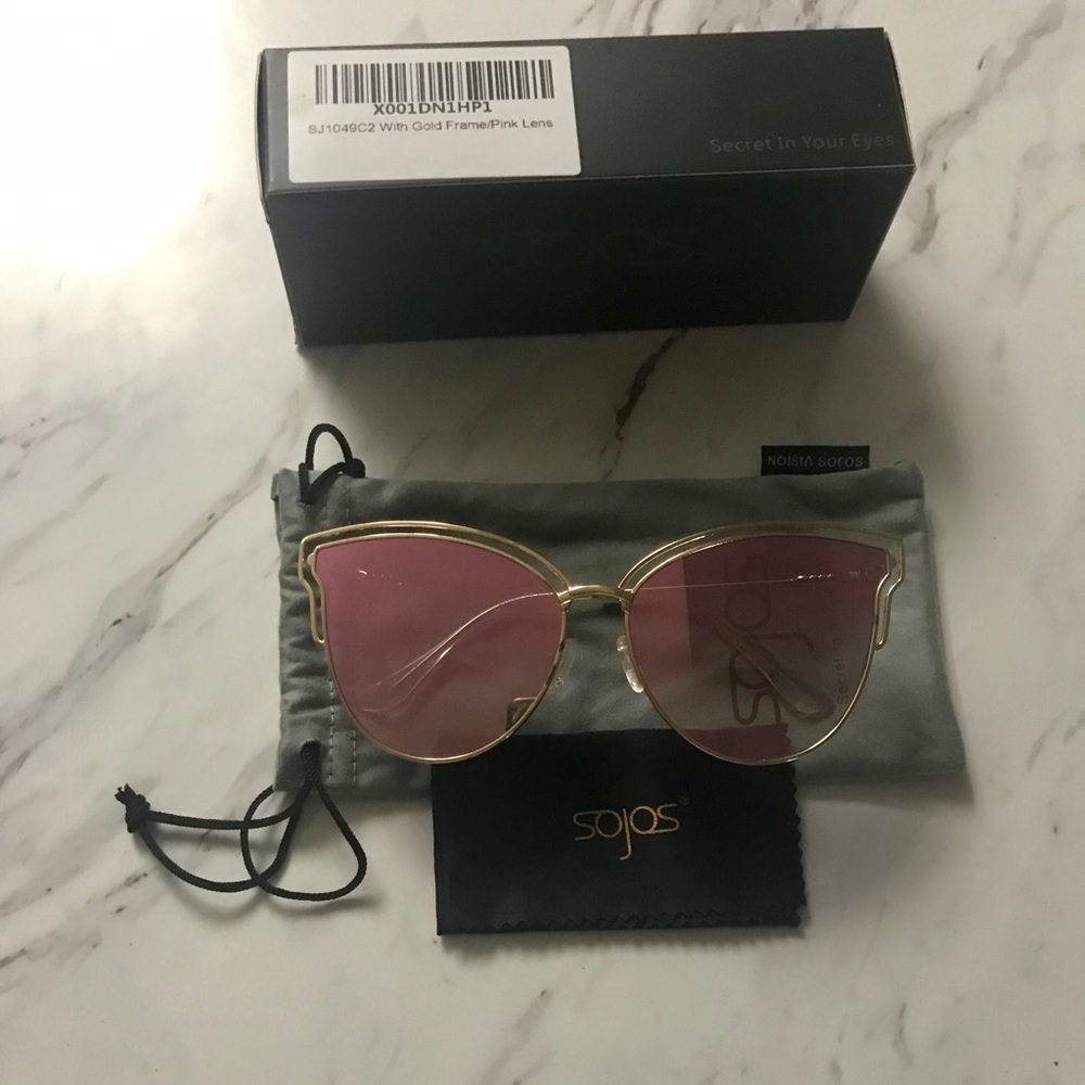 Sojos Cateye Mirrored Lens Sunglasses